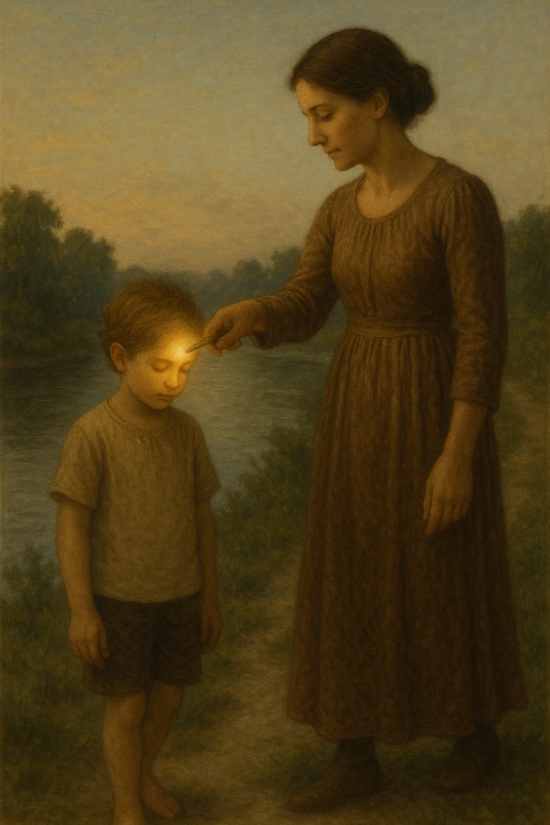Mi madre me riñe cuando vamos por el río